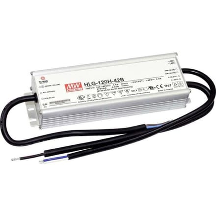 MEAN WELL HLG-120H-24B LED-driver, LED-transformator Constante spanning, Constante stroomsterkte 120 W 5 A 12 - 24 V/DC Dimbaar, PFC-schakeling,