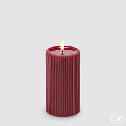 EDG Enzo De Gasperi Led kaars Lounge Candle Moccolo H 13 D 7.5 Rood