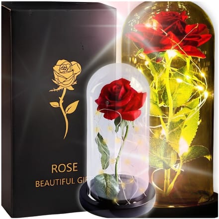 Zolta - Acrylglas Led Roos - Roze - 21cm - Geschenkverpakking