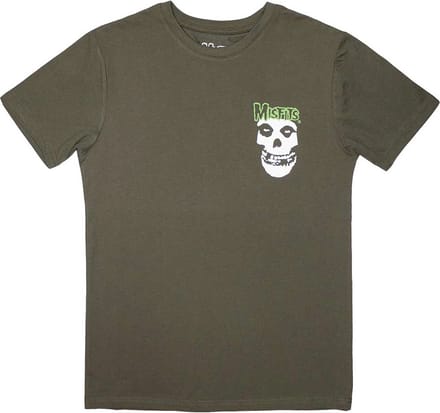Misfits - Mini Skull & Logo Heren T-shirt - M - Groen