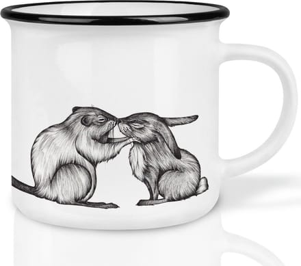 Mok keramiek - konijn en bever - Ligarti