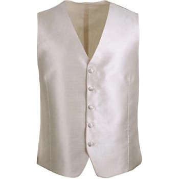 Trouwgilet Ecru Carre - Maat 52 - Heren