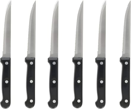 Gerimport vlees / steak messen - RVS - bakeliet handvat - 21 cm - scherpe messen
