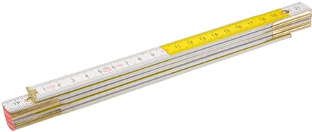 Topex - Opvouwbare Houten Duimstok - 2m - Wit-Geel