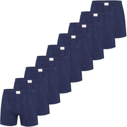 Phil & Co Wijde Boxershorts Jersey Stretch Effen Navy Blauw 9-Pack - Maat 3XL