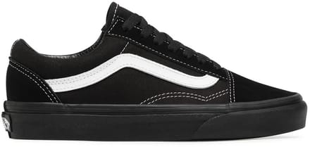 LeatherUpperRoundToeSneakers - Black Sneakers