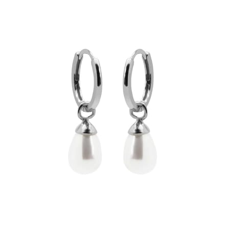 Karma Oorhangers Oorhangers pearl drop Zilver