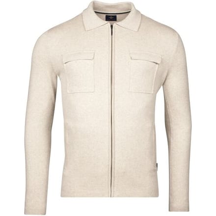 Baileys Vest Full Zip Cardigan Flat Knit Collar Double Breast Pockets Kitt Melange / male