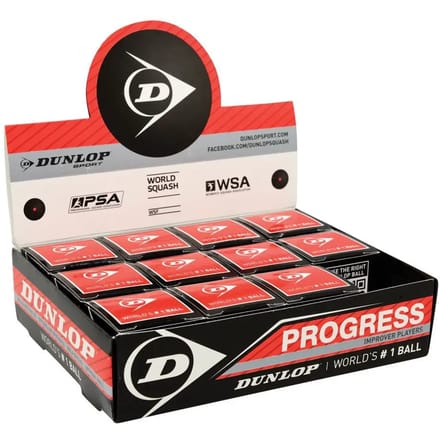 Dunlop  PROGRESS  -  Squashballen  halfgevorderde speler- 12box- zwart