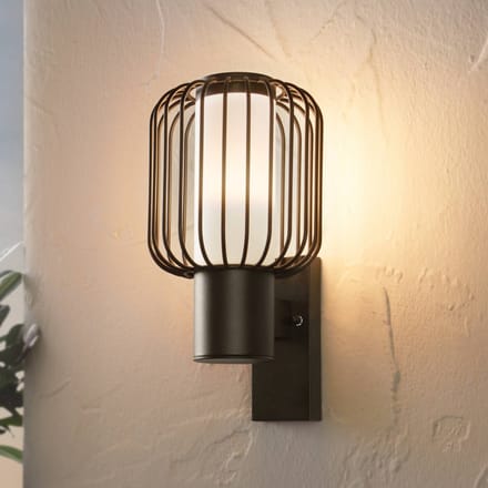 EGLO Ravello Wandlamp Buiten - E27 - 16,5 cm - Zwart|Wit