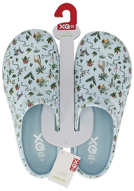 XQ dames tuinklomp - clog garden - blue - safari print - maat 38