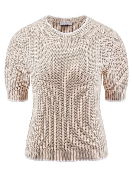 Trui ronde hals Van Peter Hahn beige