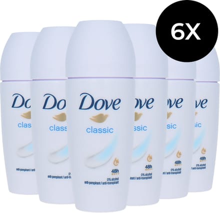 Dove Roll-on Deodorant Dames Classic - 6 x 50 ml (6-pack)
