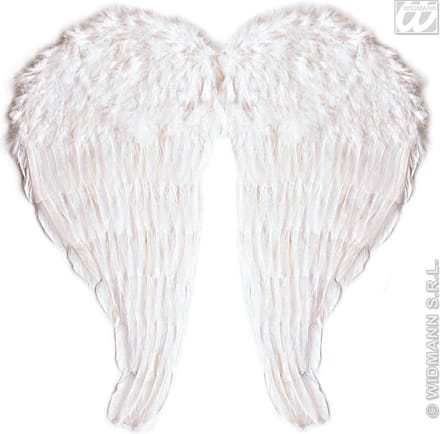 Widmann - Engel Kostuum - Veren Vleugel Engel, 46x51 Centimeter In Wit - Wit / Beige - Carnavalskleding - Verkleedkleding