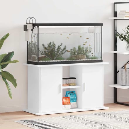 vidaXL - Aquariumstandaard - 101x41x58 - cm - bewerkt - hout - wit