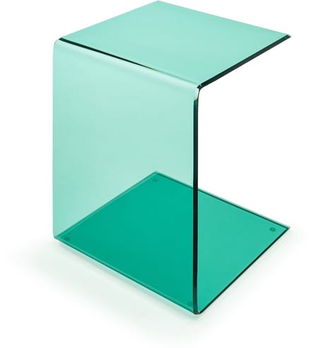 Bijzettafel Trölmapilu glas c vorm 60x40x40 cm groen [en.casa]