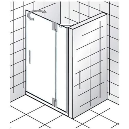 HSK K2P hinged door on side panel 90 cm stop right