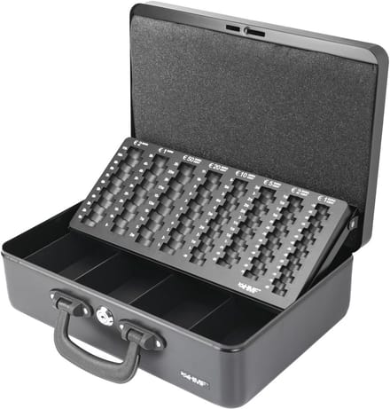 Geldcassette met Handgrepen - 36 x 25 x 11 cm - Zwart