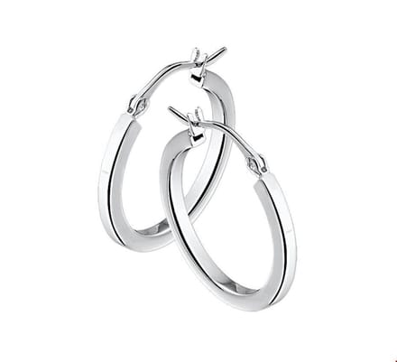 TFT Oorring Vierkante Buis Zilver Glanzend 2.5 mm x 30 mm