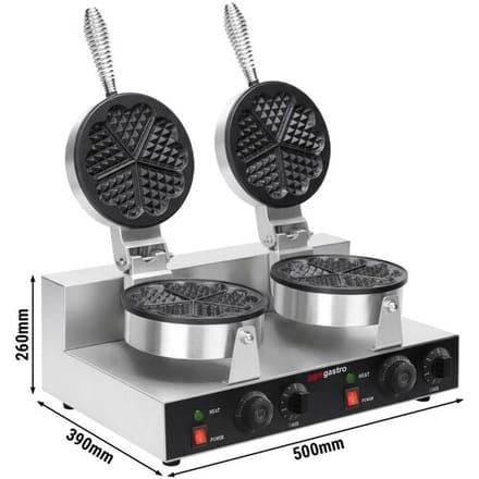 GGM Gastro Waffeleisen - Doppelt - 2,6 kW - Form: Herzform