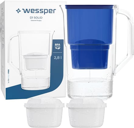 Wessper, Waterfilterkan, Wessper Aquamax Basic, filterkan, 2,8 l, kunststof, blauw + 3x waterfilter