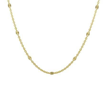 YO&NO - Ketting - Goud - Anker - plaatjes -  2,3 mm -  40 - 42 - 44 cm - 585 goud