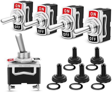 Dailygoody - Rocker Switch - On/Off Toggle Switch - Waterproof Bescherming - 2 Pin - 6A 250V - Voor Auto en Boot - 5 Stuks