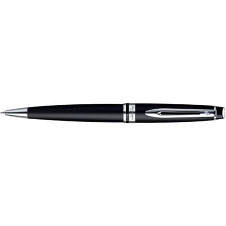 Waterman Expert-balpen | Matzwart met chromen rand | Medium punt | Blauwe inkt | met geschenkdoos