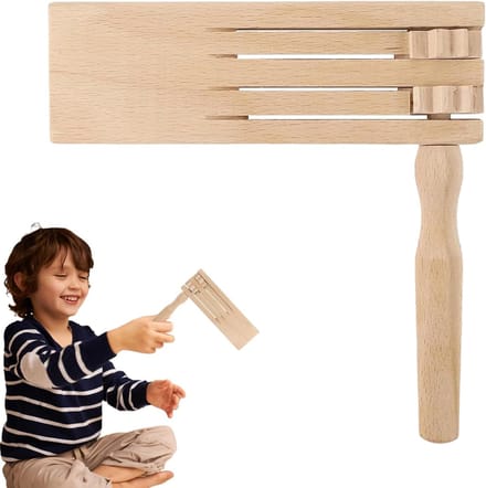 Houten Ratel - Geluidsspeelgoed - Feest Sfeer - Traditioneel Instrument - 15.5 x 15.1 cm