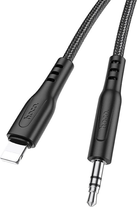 Hoco - Lightning Audio Kabel 3.5mm Aux Audio Jack 1 Meter - Geschikt voor in de Auto - Zwart
