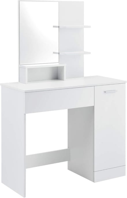 Moderne kaptafel met spiegel - Wit 137,5x90x38 cm