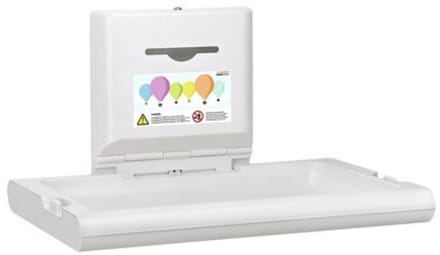 Babyverschoontafel horizontaal wit CP0016H Biocote®-bescherming plastic wit