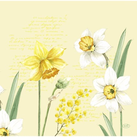 Duni - Servetten - Spring Daffodil - 40 x 40 cm - 12 Stuks
