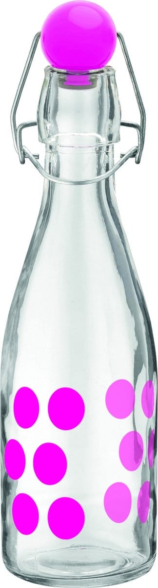 Zak!Designs - Dot Dot Waterfles 250 ml - Glas - Roze