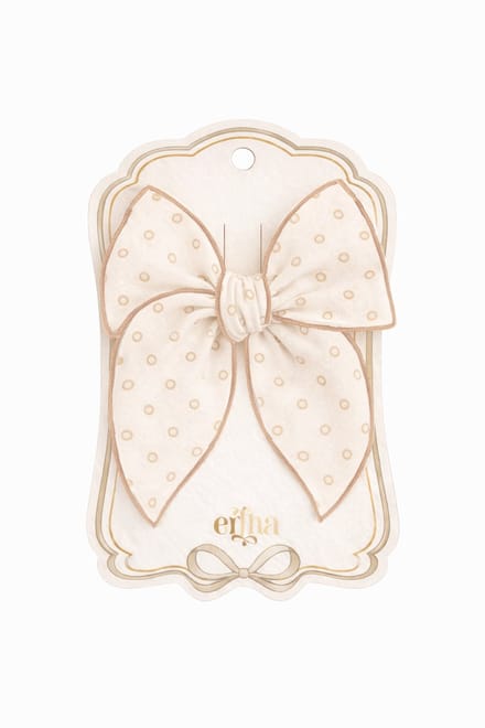 Mrs Ertha Fable Haarclip met Strik - Neutral Dots