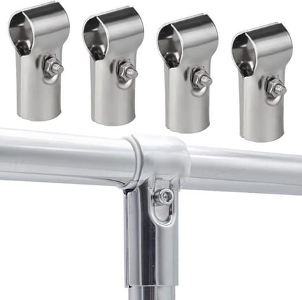 4x T-Stuk Buisverbinder 25mm Roestvrij Staal voor Constructies en Hekwerken