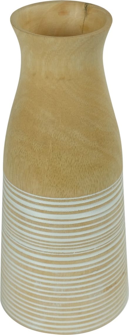 Fine Asianliving Japandi Vaas Mangohout Handgemaakt Wit D7xH23cm