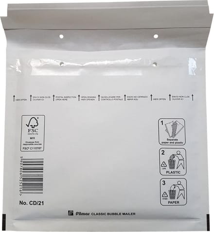200 Luchtkussenenveloppen CD/21 180x165mm wit Filmar Classic