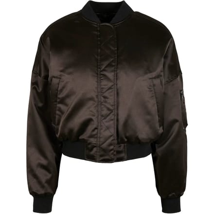 Urban Classics - Short Oversized Satin Bomber jacket - 3XL - Zwart