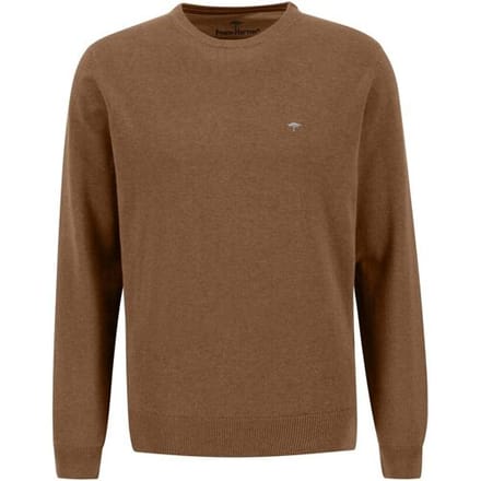 Fynch-Hatton Trui O-Neck Cotton Walnut Brown / male