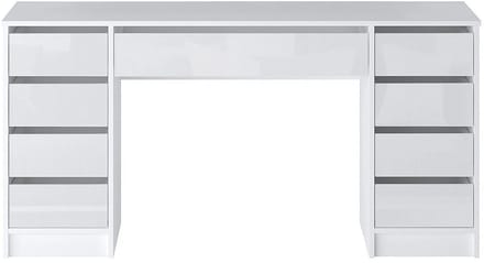 Vente-unique Bureau met 9 lades - Hoogglans wit - JENEMI
