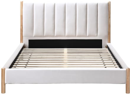Vente-unique Bedframe stof ivoor 180 x 200 cm (Super King Size Bed)
