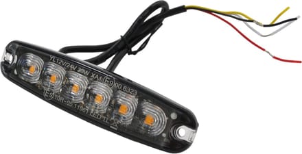 Lightbeam LED flitser 6 LEDs oranje slimline R65 R10 20W 12V / 24V
