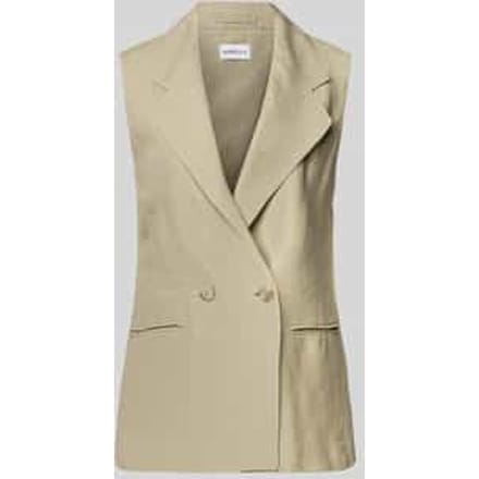 Relaxed fit linnen gilet met paspelzakken, model 'DRAMMA'