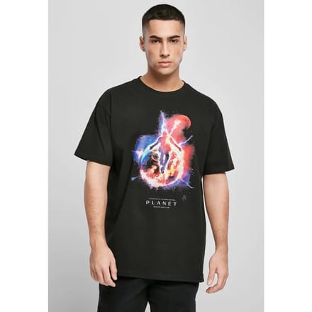 Mister Tee - Electric Planet Oversize Heren Tshirt - L - Zwart