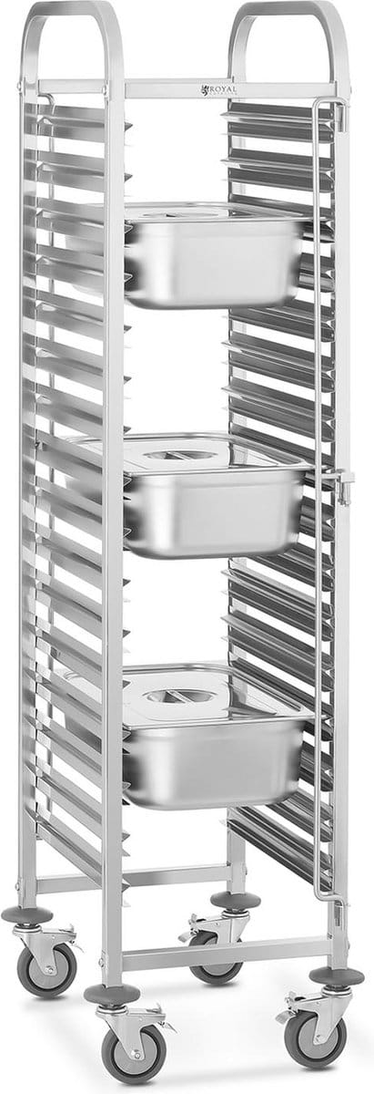 Royal Catering Dienbladenwagen - 16 GN inschuifbare dienbladen 10010868