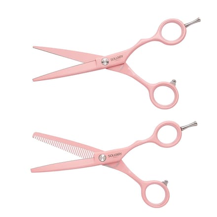 Kappersschaar & Coupeschaar Set - 5.5 inch - Pastel Roze - RVS-Soluxry Pink Lady -