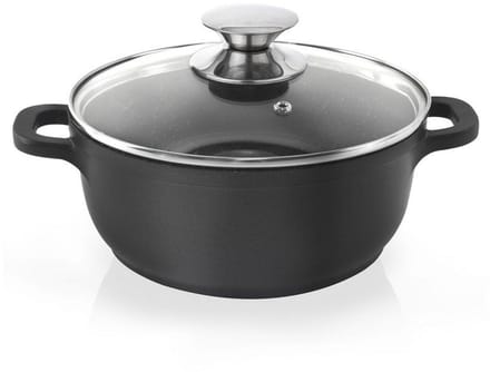 Orion Grande Serie - Granieten Pan - 16cm - Met Glazen Deksel - 1,4L