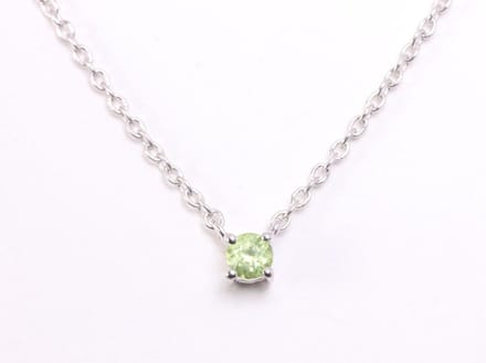 Fijne zilveren anker ketting met peridoot
