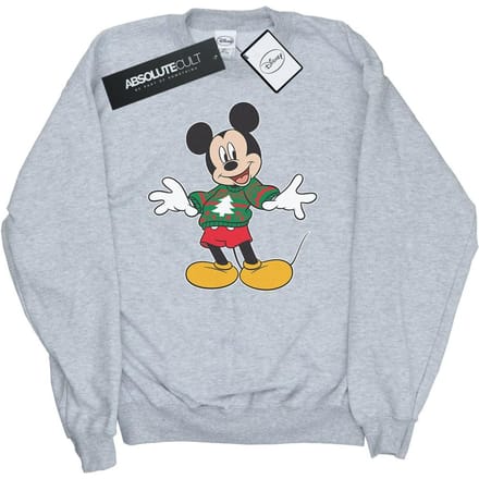Disney Heren Mickey Mouse Kersttrui Stroke Sweatshirt (Sportgrijs)